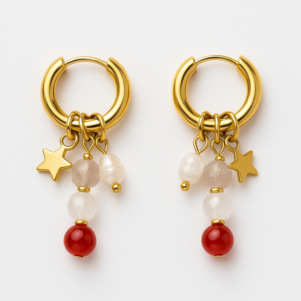 Boucles d'oreilles - Mélodie d'enfance Rouge