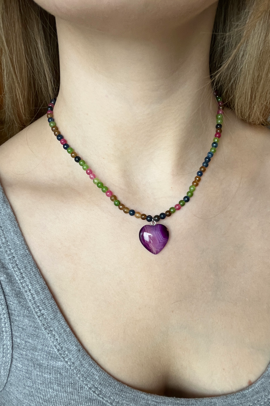 Collier FLASH - Multi coeur Violet